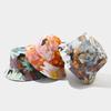 Double-sided Bucket Hat Women's Spring and Summer New Colorful Graffiti Flower Pot Hat Trendy Foldable Sun Hat Shows Small Face