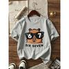 T-shirt Graphique Capybara Dessin Animé pour Enfants Impression Chiffre 6 7 Style Cool T-shirt d'Été Streetwear pour Filles Garçons