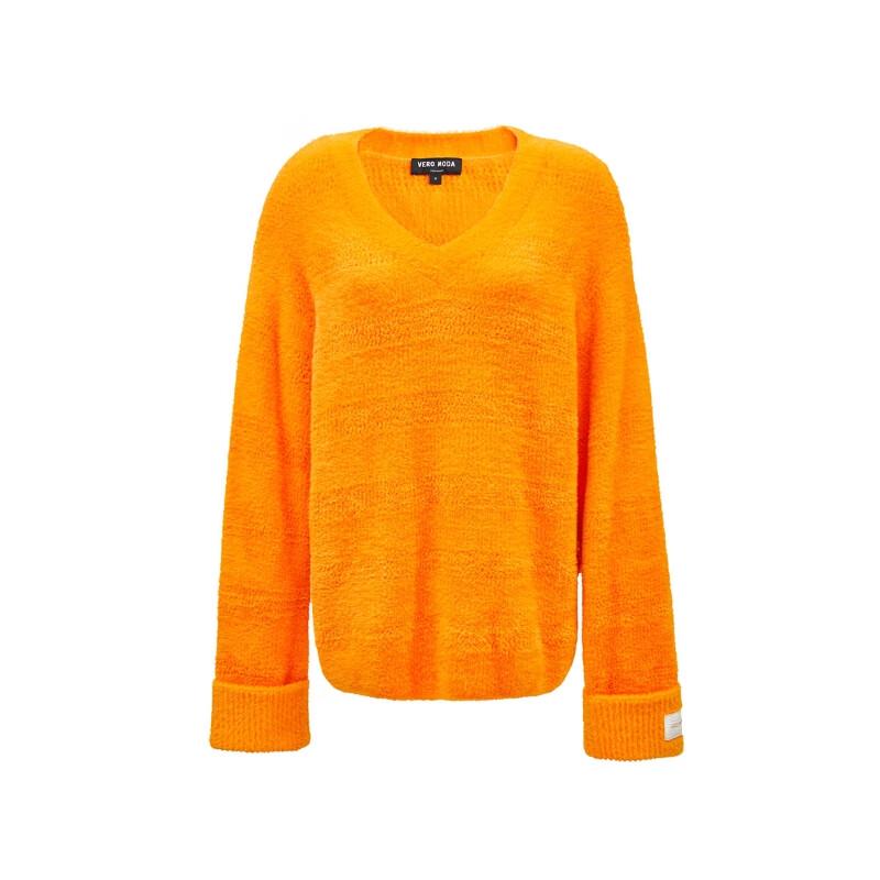 VEROMODA Women's Stylish Loose V-Neck Knit Sweater