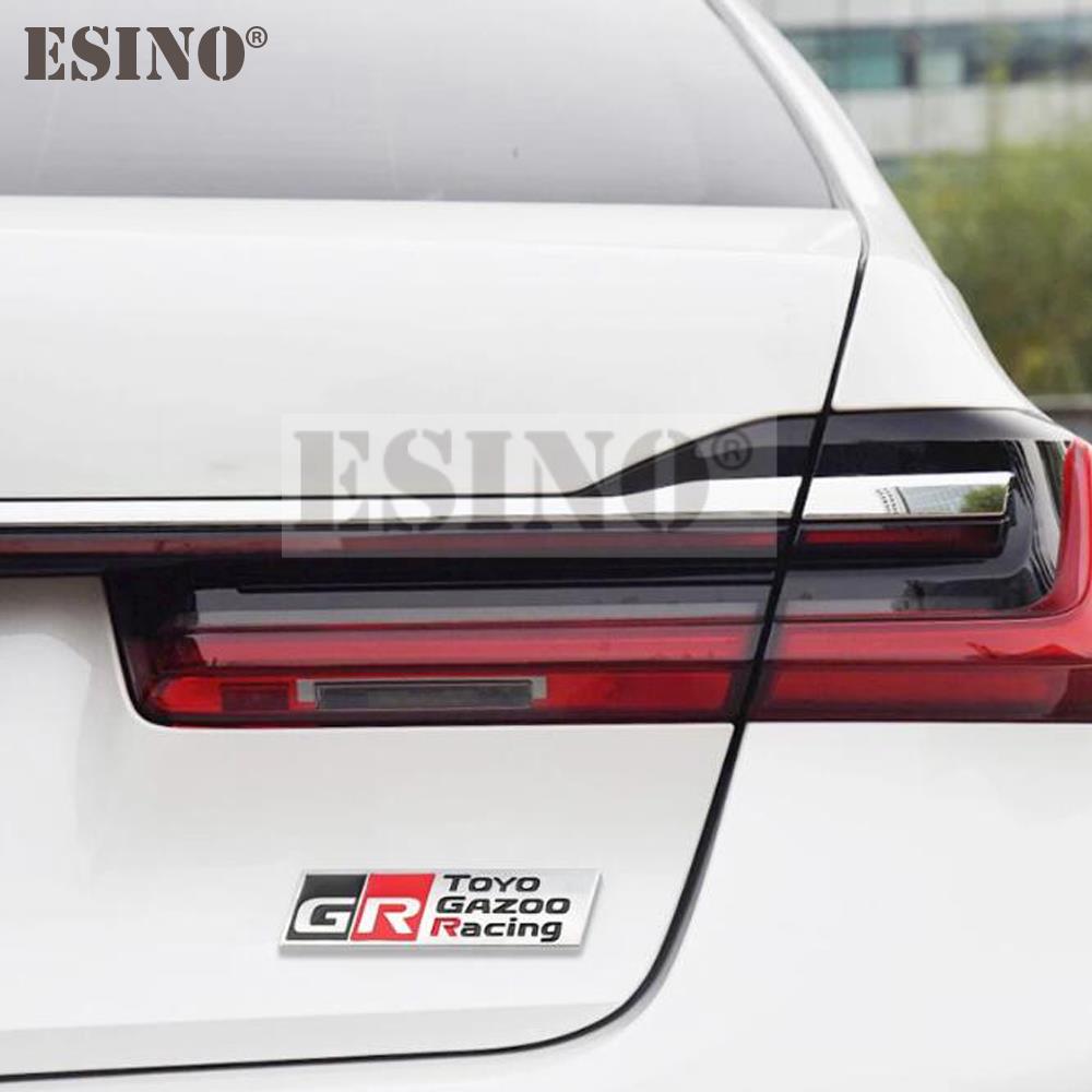 RE1Car Styling Gazoo Racing GR 3D Car Front Grill Zinc Alloy Badge Adhesive Metal Emblem Decal for Toyota Supra AE86 GT86 Corolla
