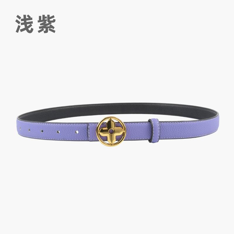 Lychee Pattern Can Be Used On Both Sides, First Layer Cowhide Leather Women'S Belt, Simple Belt With Jeans Casual Pants