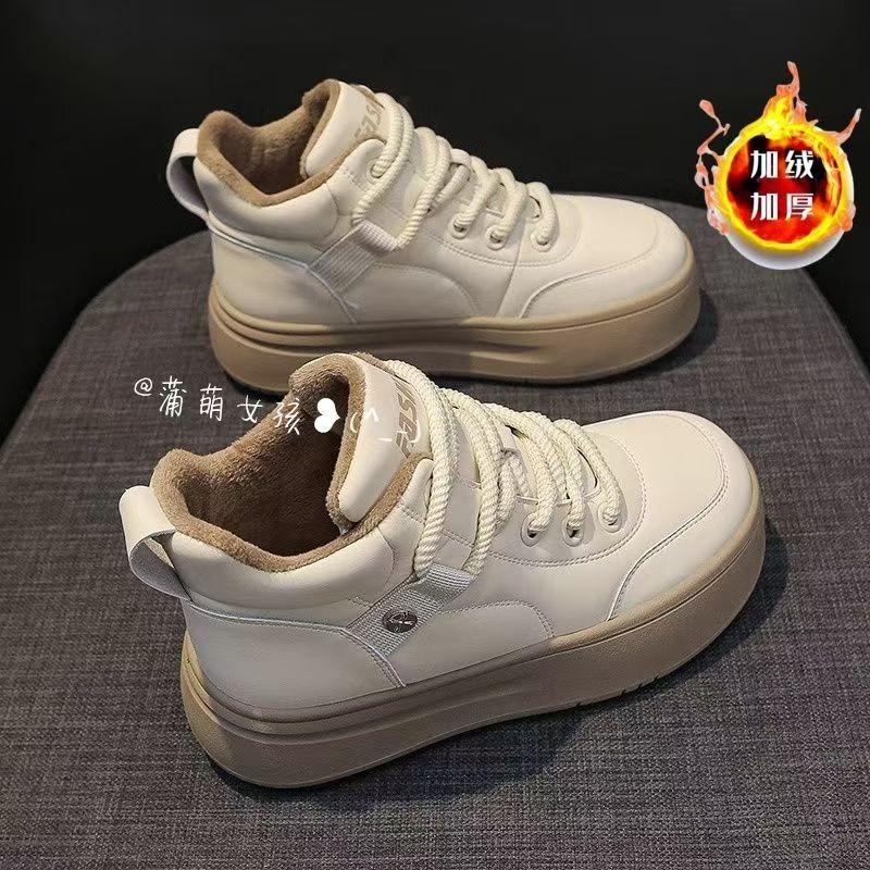 Women Warm Fleece Lined Thick Sole High Top Casual Sports Sneakers