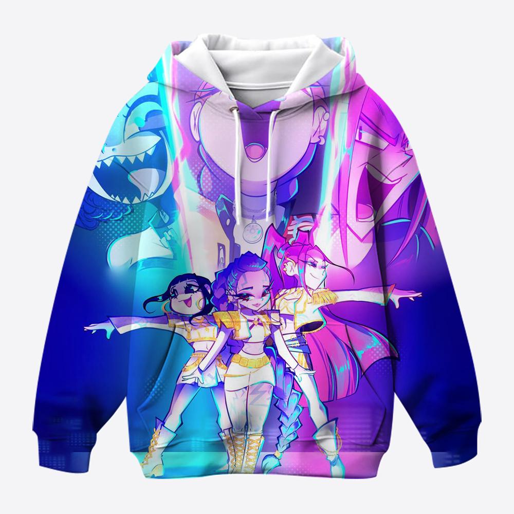 Модная повседневная толстовка для девочек, детская толстовка в стиле нового фильма K-Pop Demon Slayer, универсальный трендовый пуловер