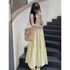 Summer temperament sweet vacation style fairy yellow suspender dress small man dopamine wear