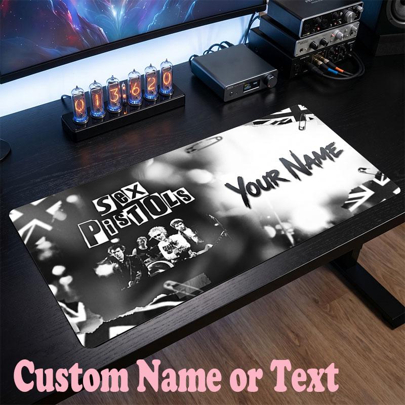 Sex Pistols Customized Name Text Mouse Pad, Large Desk Mouse Mat Personalized Home Office Present