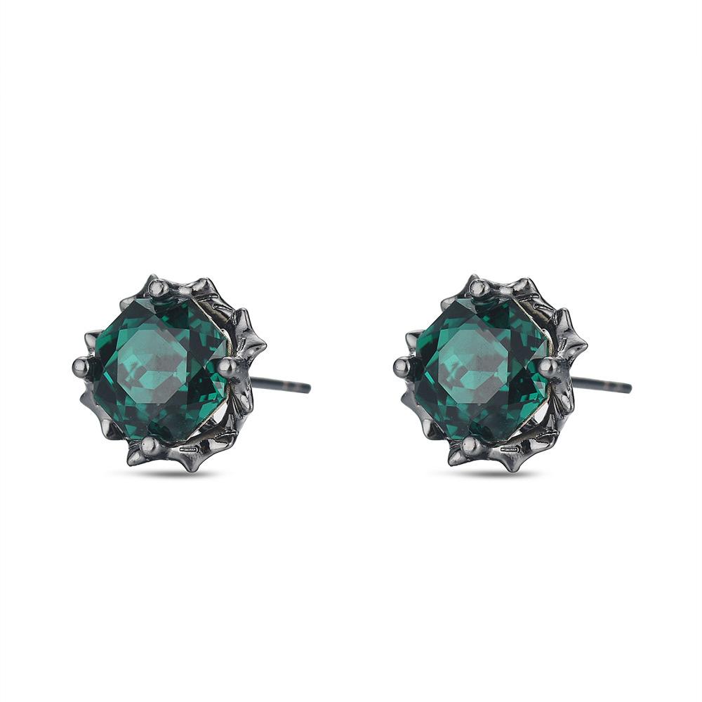 

Millennium Rose Cut Thorn Stud Earrings Trendy Men 8Mm Cut Single Drill Screw Screw Raising Ear Hole Earrings Female Pure