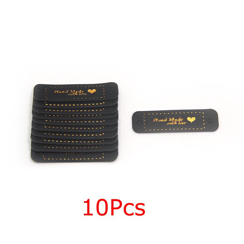 10PCS/PACK Leather Label Hot Stamped Clothing Classification Tags Gift Packaging Woven Products