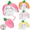 Schattig Aardbeien Konijn Pluche Speelgoed Sleutelhanger Fruit Transformatie Pop Tas Hanger