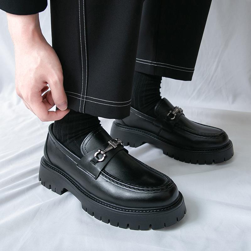 Men's Shoes Platform Heightening British Style Big Head Business Loafers Spring and Autumn New Trend Men's Casual Leather Shoes Men
