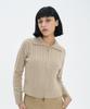 BLOND9 Fluffy Cable Knit Zip-Up_Sand