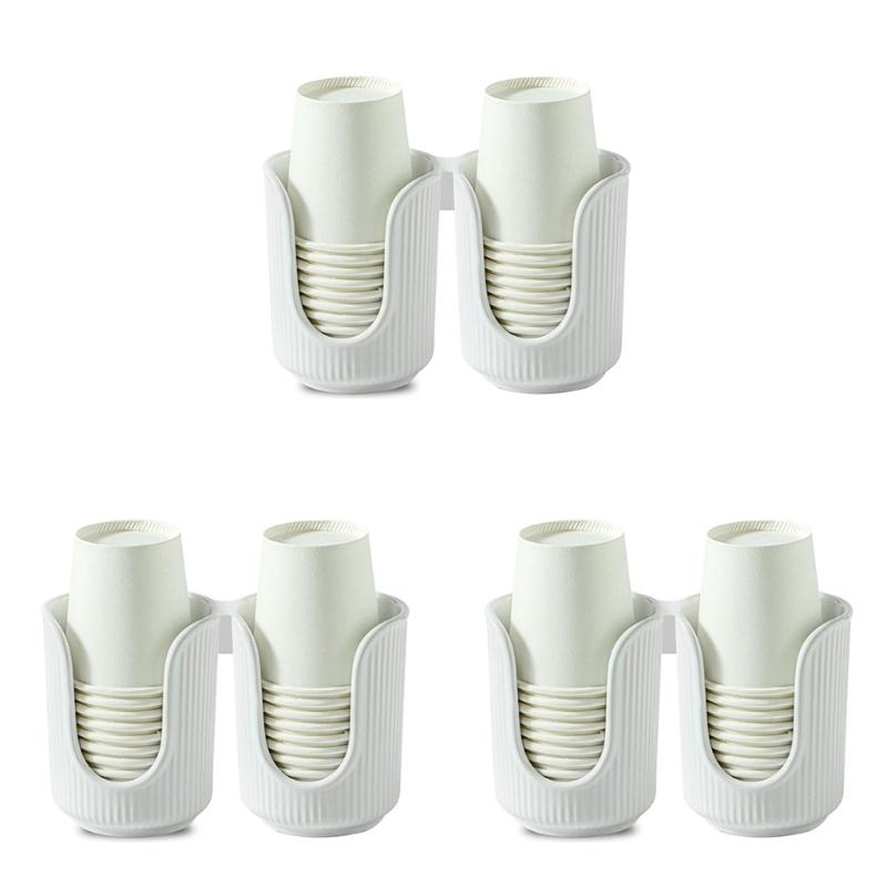 Set of 3 Elegant Paper Cup Organizers with Double Tubes Designs Home Decoration Portable for Household Easy Access