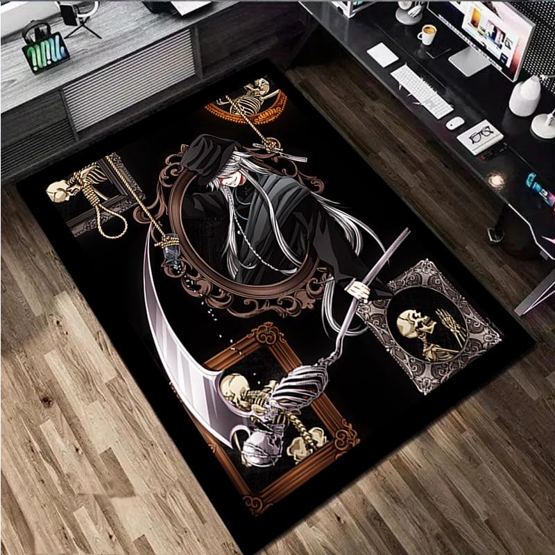 1Pc Black Butler Print Rug - home decoration Carpet For Living Room Bedroom Flooring Computer Chair Area Rug
