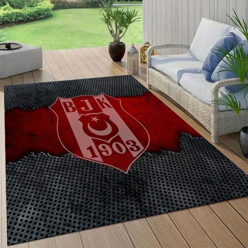Amsterdamsche Football Club Ajax Flannel Pattern Square Carpet,Area Rug,Carpet Rug for Living Room Bedroom Sofa Playroom Decor,Non-slip Floor Mat