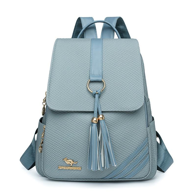 Fashionable Soft Leather Large-capacity Travel Backpack, Dual-purpose Single-shoulder Schoolbag Casually
