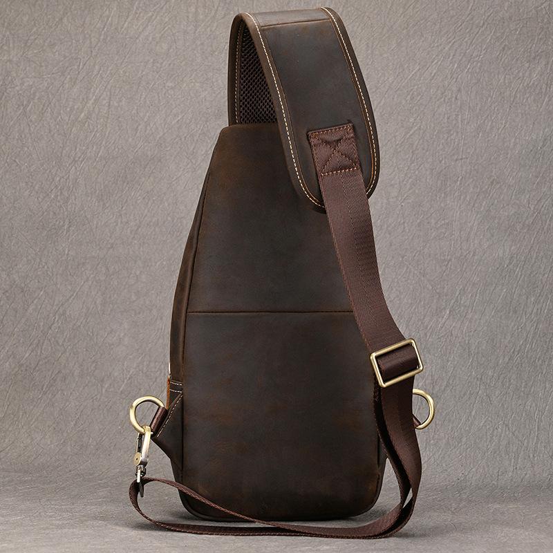 Nowa Męska Skórzana Torba na Pierś Smukła Antykradzieżowa Torba na Ramię Pasuje do iPad Mini Codzienna Sportowa Męska Torba na Ramię Crossbody na Pierś
