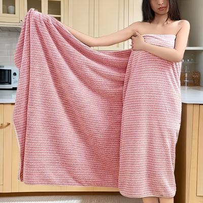 Extra Large Bath Towels 105x200cm - Super Absorbent Quick-Dry Microfiber with Contemporary Striped Design for Spa, Gym, Bathroom, Beach & Travel