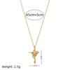 Gold Butterfly Round Photo Pendant Necklace: Electroplated Titanium Steel, Openable, Simple European & American Style with Flying Bird Design.