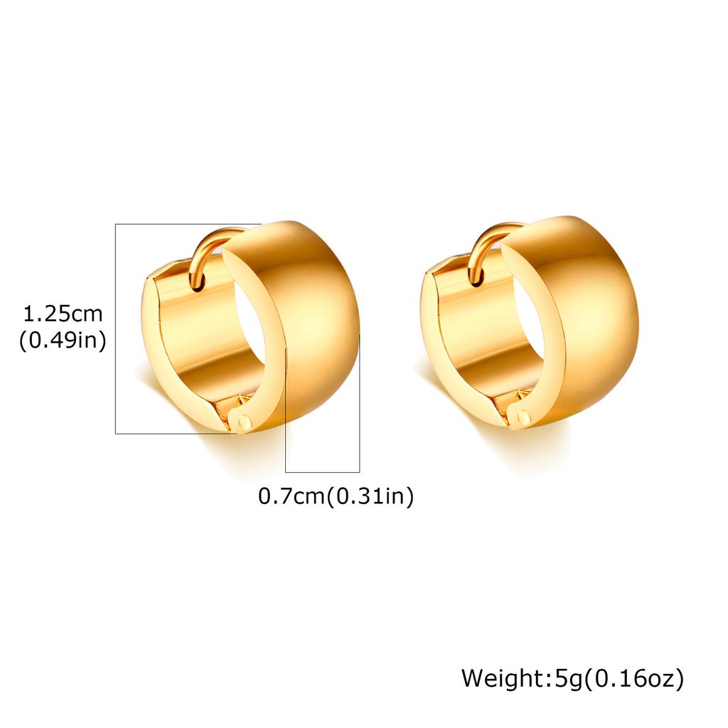 Punk Stainless Steel Huggie Earrings for Men, Fashion Unique Small Hoop Earrings, Waterproof Hypoallergenic Jewelry