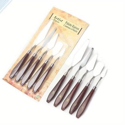5Pcs/Set Oil Painting Scraper Palette Knife Fine Acrylic Gouache Paint Spatula Pick Color Mixing Tools Art Supplies