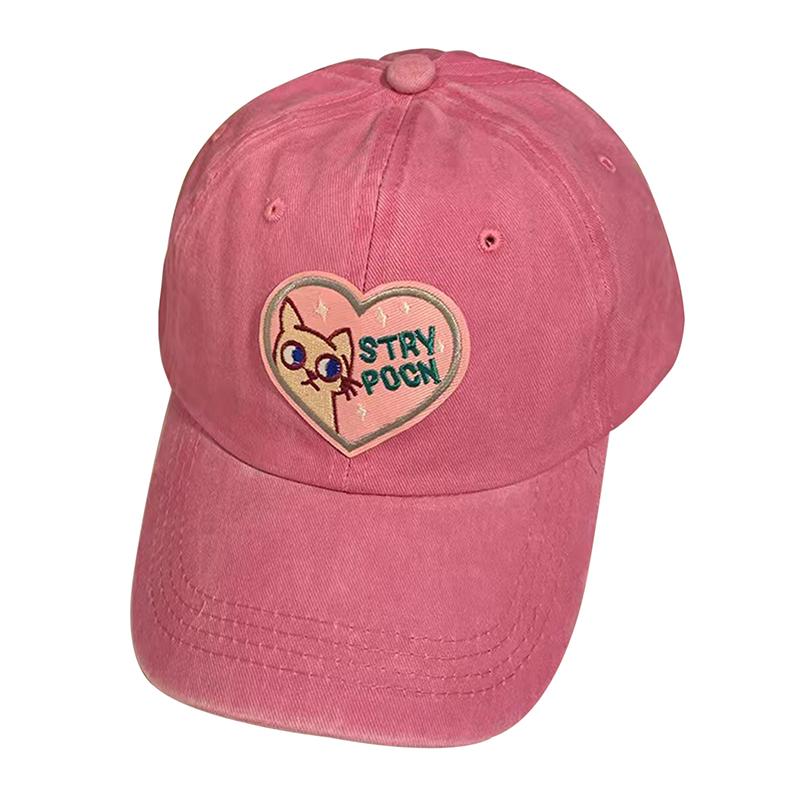 

Женская бейсболка с вышивкой в виде розового кота, симпатичная хлопковая спортивная шапка, модная кепка для гольфа, хип-хоп-шляпа розовый