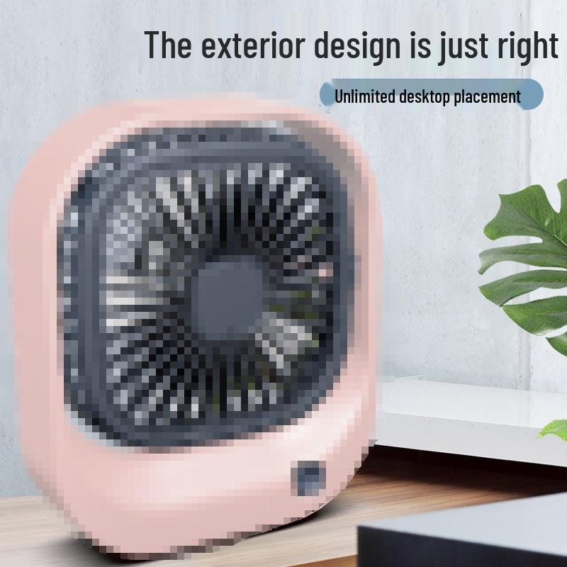 Square USB Charging Mini Desk Fan – Silent, Compact Gift with Customizable Logo