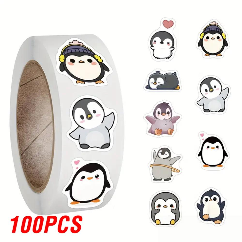 100-500Pcs High-Quality Penguin High-Quality Animal High-Quality Stickers High-Quality Cartoon High-Quality Removable High-Quality Notebook