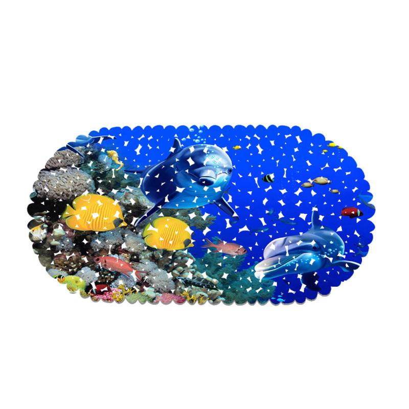 

Нескользящий коврик для ванной комнаты с 3D морским рисунком дельфина, безопасный коврик для душа и ванны с присоской, коврик для ног 35 * 70cm