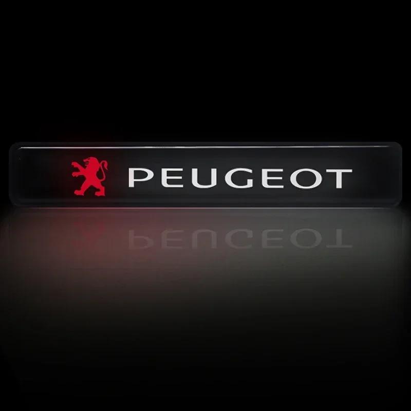 Car Decorative Light LED Front Hood Grille Emblem Badge Decor For Peugeot 206 307 308 3008 207 208 407 508 2008 5008 107 106 205