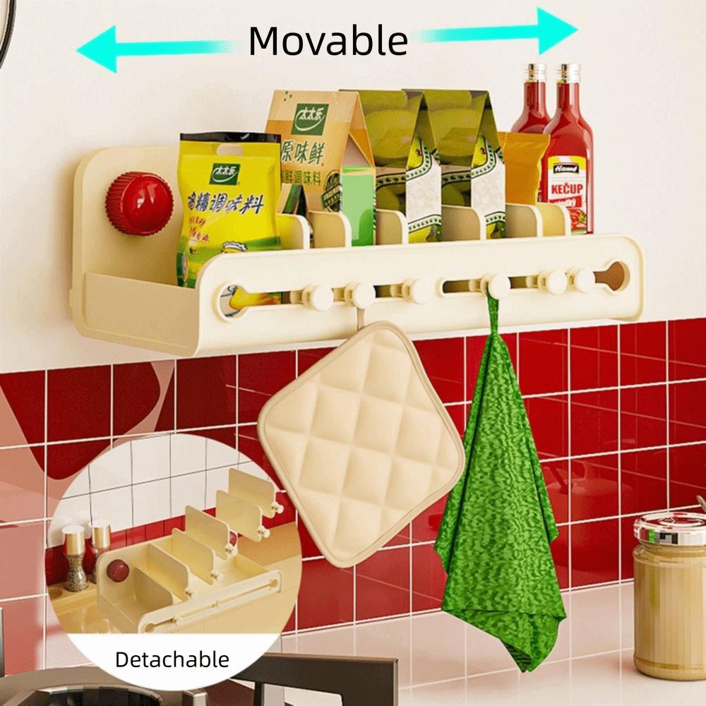 Adjustable Divider Wall Mounted Spice Organizer Hanging Bathroom Stand Condiment