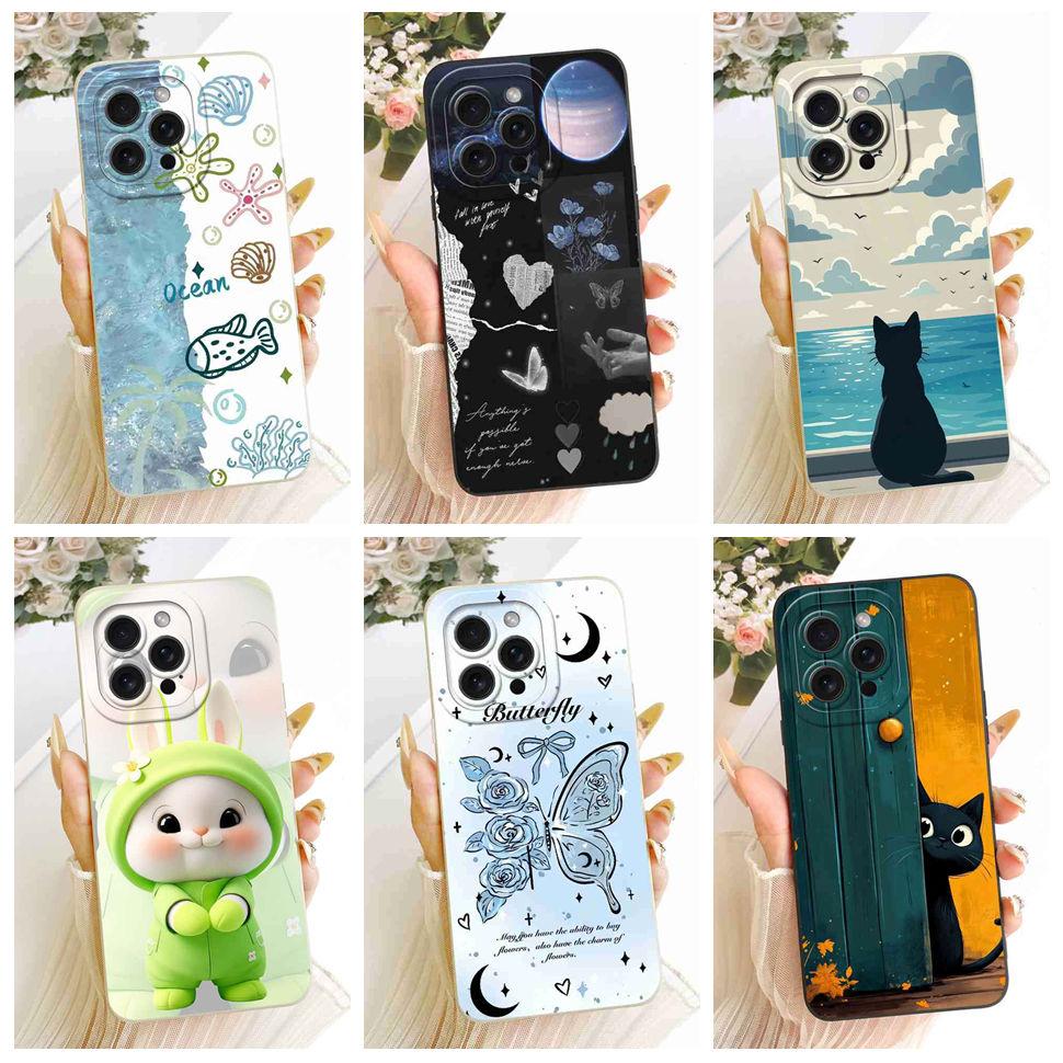 For iPhone 14 Pro Max A2894 A2651 Case Lovely Cat Soft Silicone Cover For iPhone 14Pro Max A2893 A2895 A2896 Phone Cases Bumper