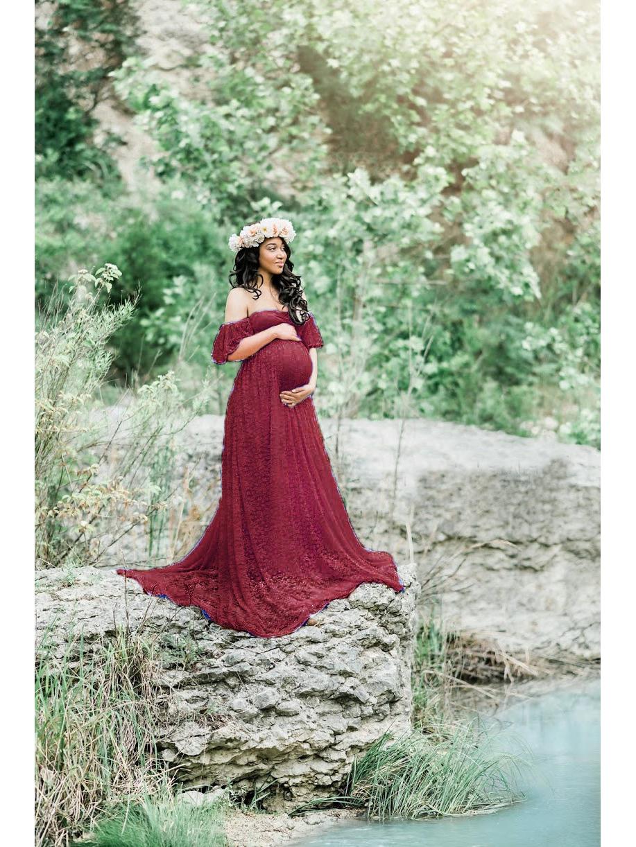 

Европейское и американское женское кружевное платье с рукавами-крылышками для беременности для фотосессии 8919 XXL