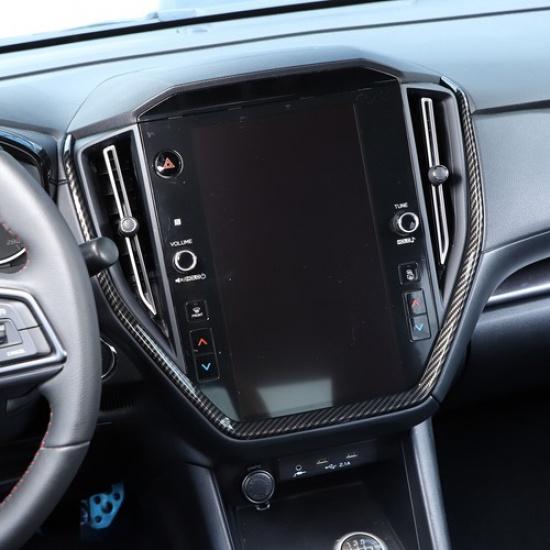 Carbon Fiber ABS Center Console U-shaped CD Panel Trim For Subaru WRX -2024