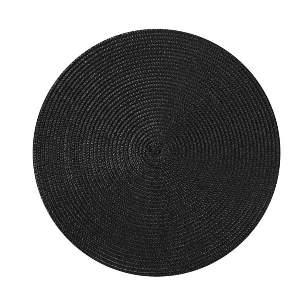 

Woven Placemat Round Woven Pp Placemats Set Heat Resistant Table Mats Oil Proof Dining Accessories Easy Clean Kitchen Decor S&Round чорний