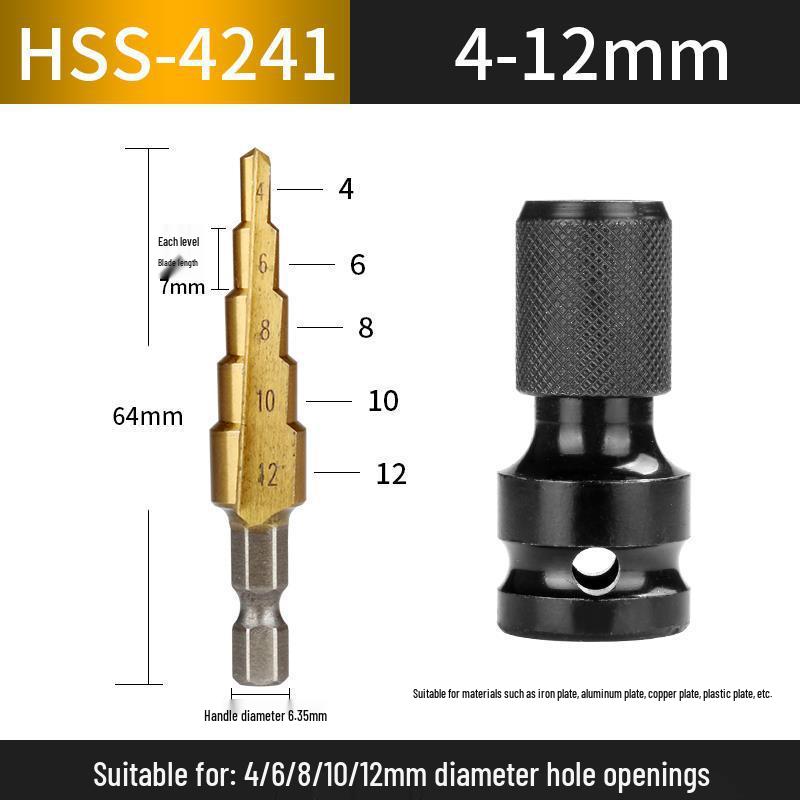 Multifunctional Tapered Steel Pagoda Drill Bit Set for Hard Metal and Stainless Steel