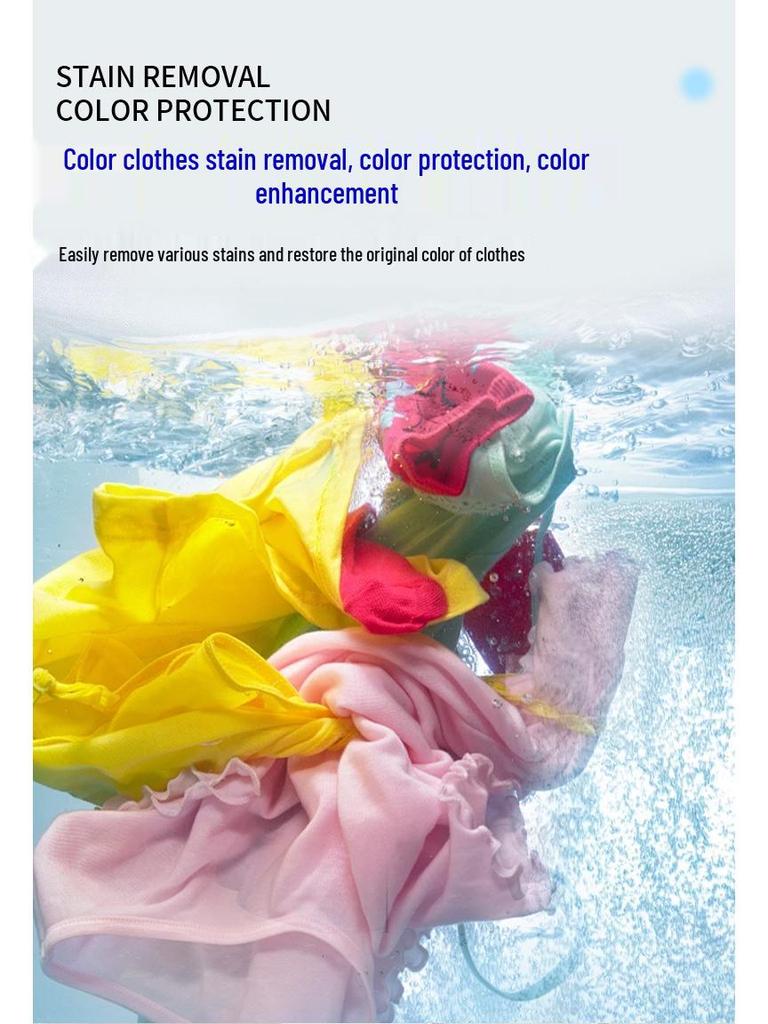 Universal Color Brightening Bleach Powder: Stain Remover & Yellowing Corrector for Colored & White Clothes.