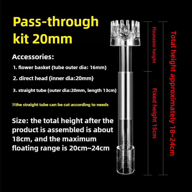 DIY Clear Aquarium Skimmer Acrylic Lily Pipe Spin Surface Inflow Outflow Water Plant Tank Filter Cleaning Fish Tank Accessories