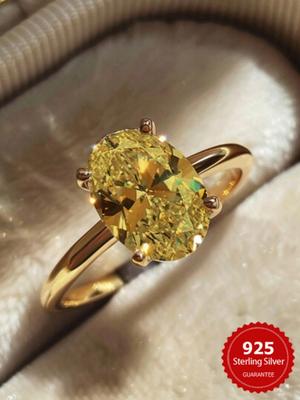 925 Silver Zirconia 1-3CT Gorgeous Shiny Oval Stone Ring For Women Engagement Wedding Luxury High Quality Fine Jewelry