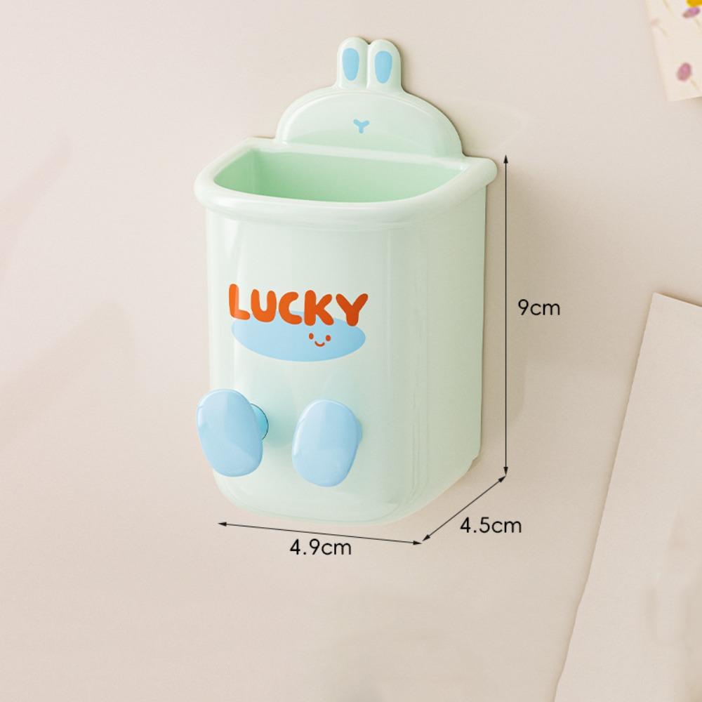 

Настенная полка для хранения зубной пасты, мультяшная подставка для электрических зубных щеток, органайзер для ванной комнаты зелёный