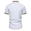 Men's Casual Short-sleeved Dress Shirt Plaid Collar Button-down Shirt