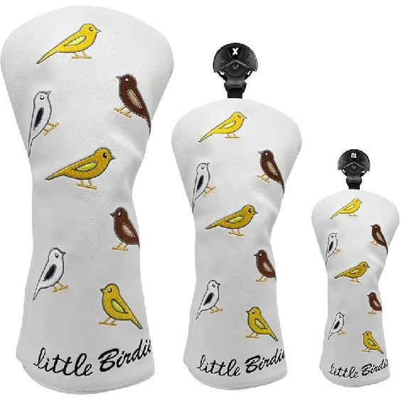 Golf Club Headcover Golf Birdie Birds Driver Fairway Wood Hybrid Wood Head Cover Golf Mallet Blade Putter Cover 3pcs 1pc for Golf Wood Club Head,