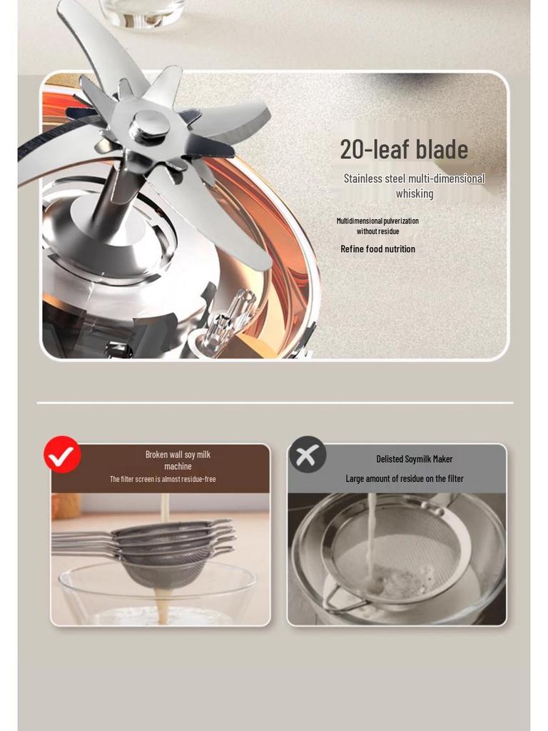 Хороша Дружина Тихий Багатофункціональний Апарат для Соєвого Молока та Соків - Міні Побутовий Автоматичний Прилад без Фільтра.