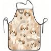 1pc Cute Shih Tzu Dog Paw Bone Heart Pattern Print Apron, Durable And Easy To Clean, Adjustable Waistband, Polyester Material, for Kitchen Cooking, Ga