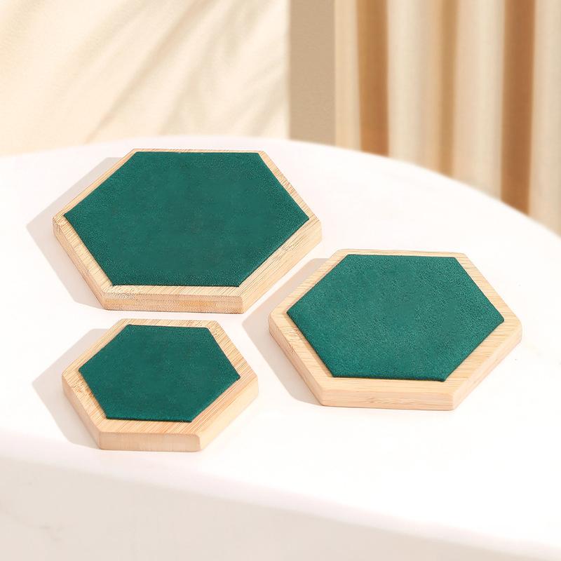 3 Stück Bambus Schmucktablett Halsketten Aufsteller Armband Ring Ohrring Box Organizer Schmuckhalter Platte Vitrine