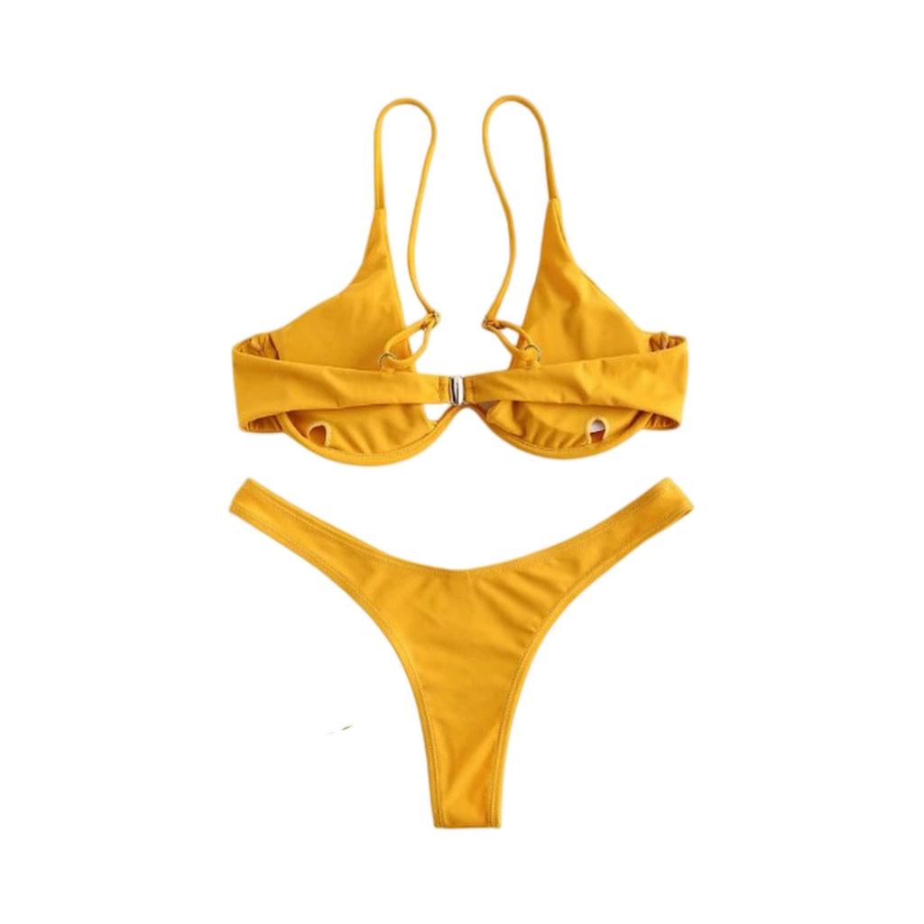 Women's Sexy Bikini Two-piece Push-up Underwire Color Swimsuit