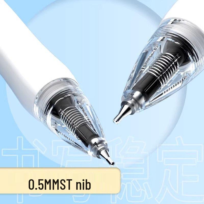 Chen Guang K3558 Schnelltrocknender Schwarzer Gelstift, 0,5 mm ST-Spitze, Transparent, Ideal für Prüfungen