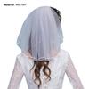 40cm Beautiful with Comb Net Yarn Bridal Veil Single Layer Ribbon Edge Short Veil Hair Accessories
