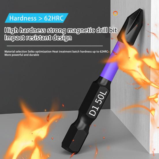 6-teiliges Schlagschrauber-Bit-Set Hohe Haltbarkeit Mehrzweck Sechskantschaft Magnetische Kreuzschlitzschraubendreher-Bohrer Holzbearbeitungswerkzeuge