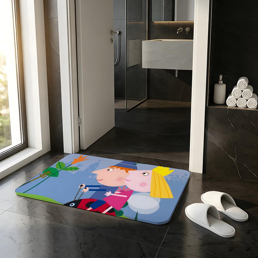 ANIME B-Ben Holly's Kleines Königreich Fußmatte Saugfähige Fußmatte Rutschfeste Eingangsteppich für Badezimmer Toiletten und WCs