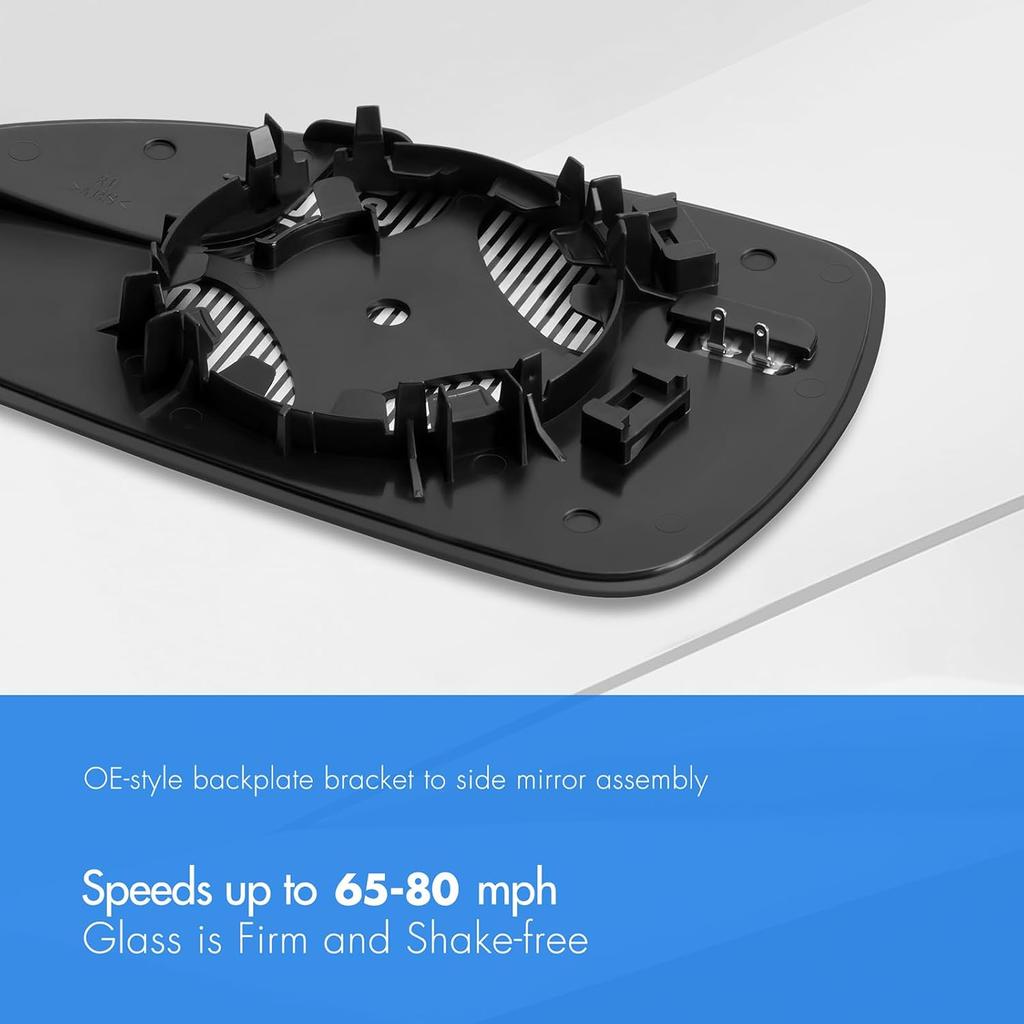 Passenger Side Mirror Replacement For Ford Fusion 2013 2014 2015 2016 2017 2018  , Right Side Exterior Mirror Glass, Heated, Chrome Convex Mirror