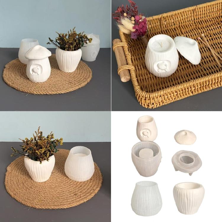 Premium Silicone Craft Mold with Intricate Mushroom Pattern For Handmade Enthusiasts Flower Pot Mould